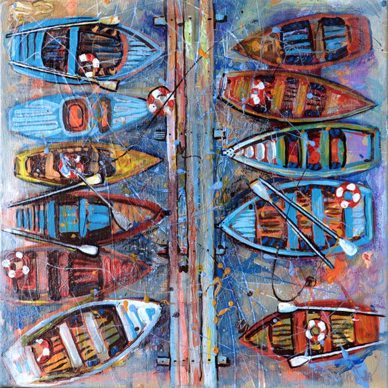 Multicolored Boats.