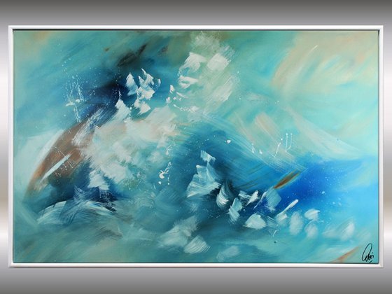 Emotional  - Abstract Art - Acrylic Painting - Canvas Art - Framed Painting - Abstract Sea Painting - Ready to Hang