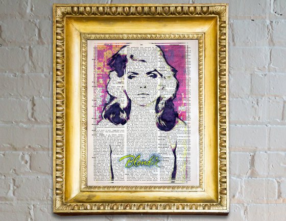 Blondie - Pop Art Collage Art on Real Original Vintage Dictionary Page