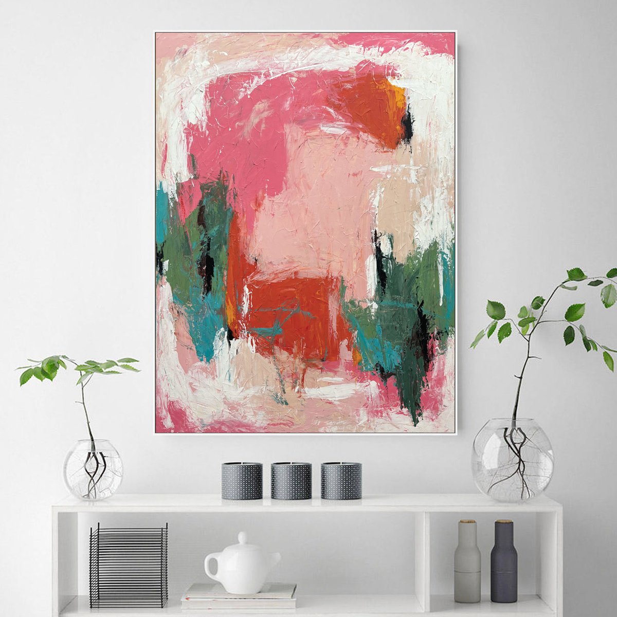 Organic Abstract Acrylic Painting By Melanie Crawford, 30 X 40", Lusia, Original Artwork