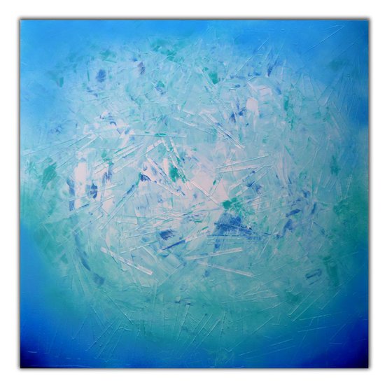 Tranquil IV - XL 100x100x4 cm Big Painting,  Large Abstract Painting - Ready to Hang, Canvas Wall Decoration