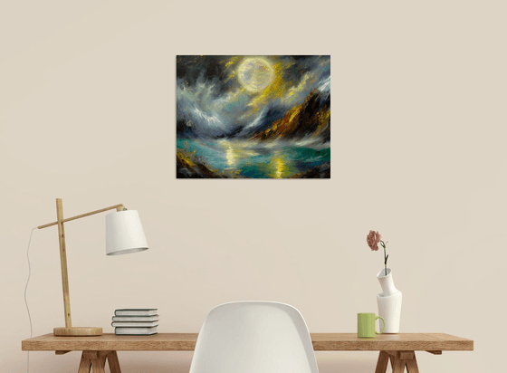 Moonlight Sonata Oil Abstract Seascape