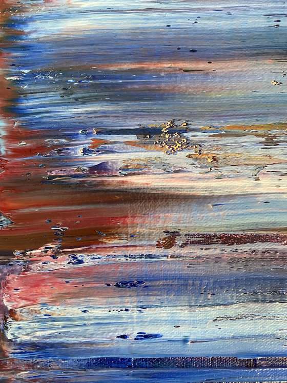 "If You Cut Me I Bleed" - Original PMS Abstract Oil Painting On Canvas - 36" x 12"