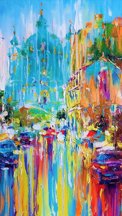 Abstract Kyiv ( Andrew's Descent) by Andrej  Ostapchuk