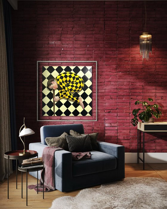 Original oil painting Equilibrist