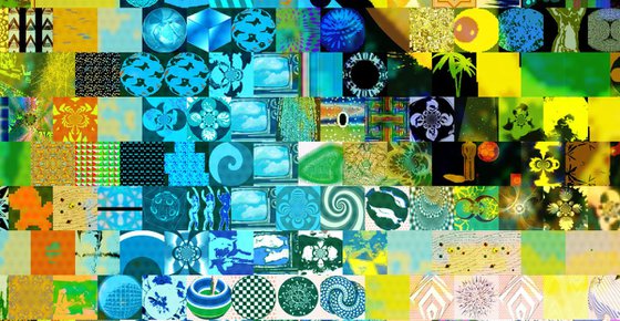 Liz -Hurley Abstract collage