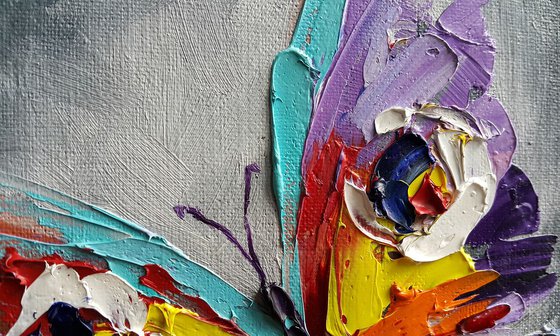 Оne life for two -  diptych, diptych butterfly, insects, oil painting, butterfly, butterfly art, gift, art