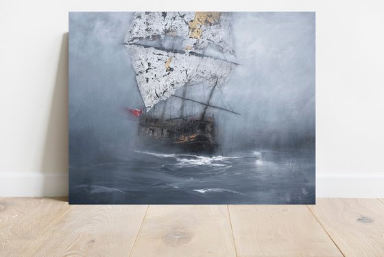 Harbor of destroyed dreams - Lost in the Fog  SPECIAL PRICE !!! W 120 x H 94 cm