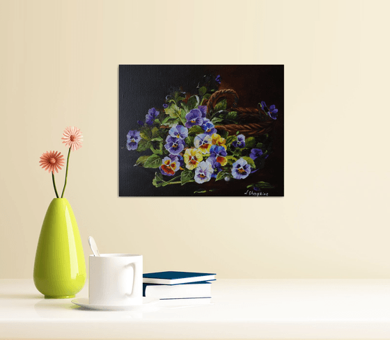 Pansies in a Basket