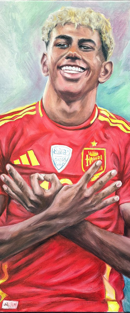 Oil Painting Lamine Yamal by Henry Cao