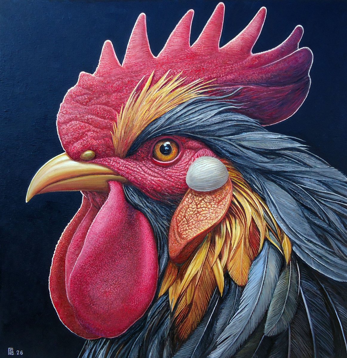 Photorealistic Oil Painting , Herald Authority By Grigor Velev, 20 X 20, Artwork For Sale On Artfinder