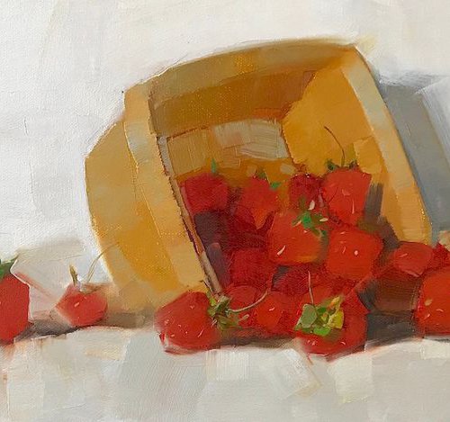 Strawberries, Original oil painting  Handmade artwork One of a kind by Vahe Yeremyan
