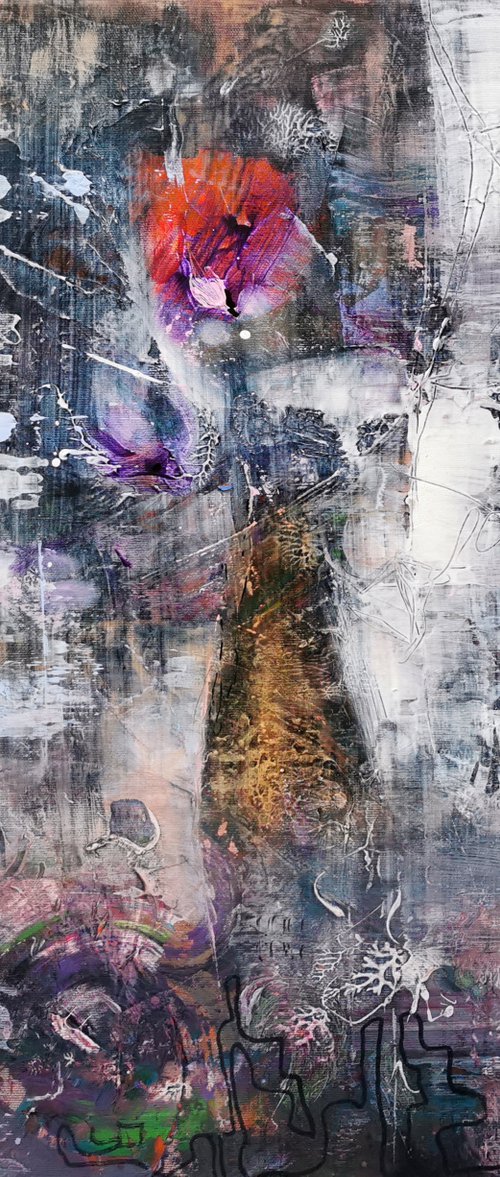 Fascinating bizzare rust wall inspiration still life beautiful gray and purple Kloska by Kloska Ovidiu