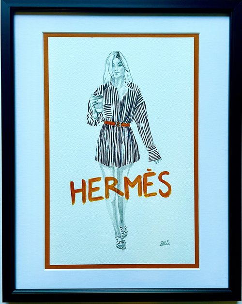 Hermés - Original fashion illustration by ellisartworks
