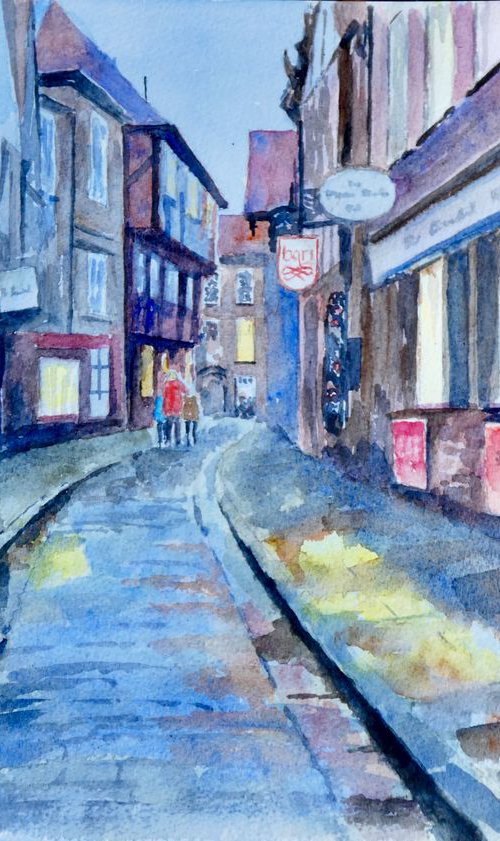 The Shambles at dusk, York by Colin Wadsworth