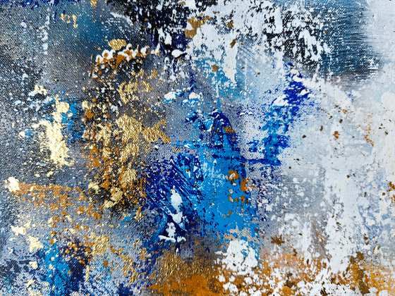 Blue abstraction with gold