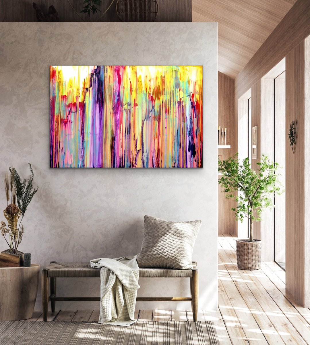 Abstract Acrylic Painting By Carla Sa Fernandes, 47 X 31, The Emotional Creation #158, Original Artwork