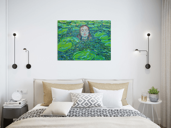 A girl with water lilies