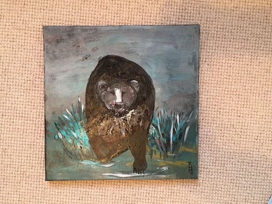 Black Bear Painting / Acrylic Painting on Canvas / Home Decor / Wall Art / Original Paintings for sale / Last Minute Christmas Gift Ideas