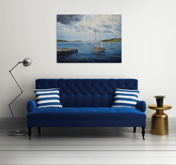 Morning sun on the Lunenburg bay (36x48x1.5")