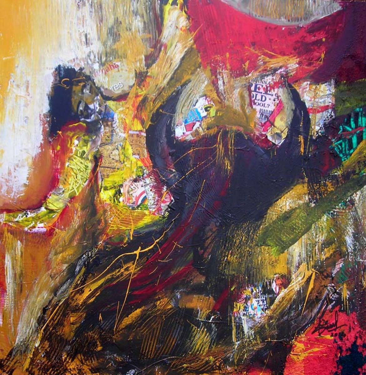 Animal Collage By Jacques Donneaud, 39 X 39, Feria, Original Artwork