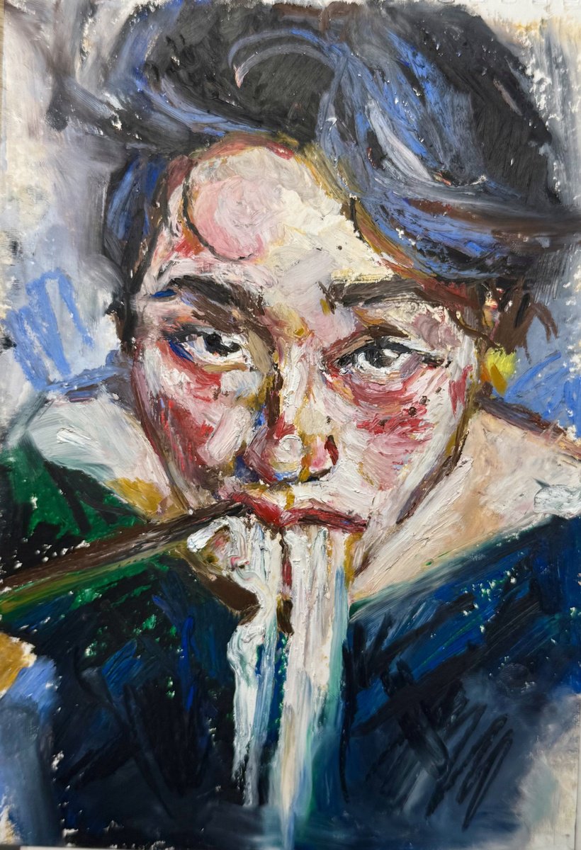 Impressionistic Portrait Pastel Drawing By Belyaeva Oleksandra, 6 X 9, Noodles, Original Artwork