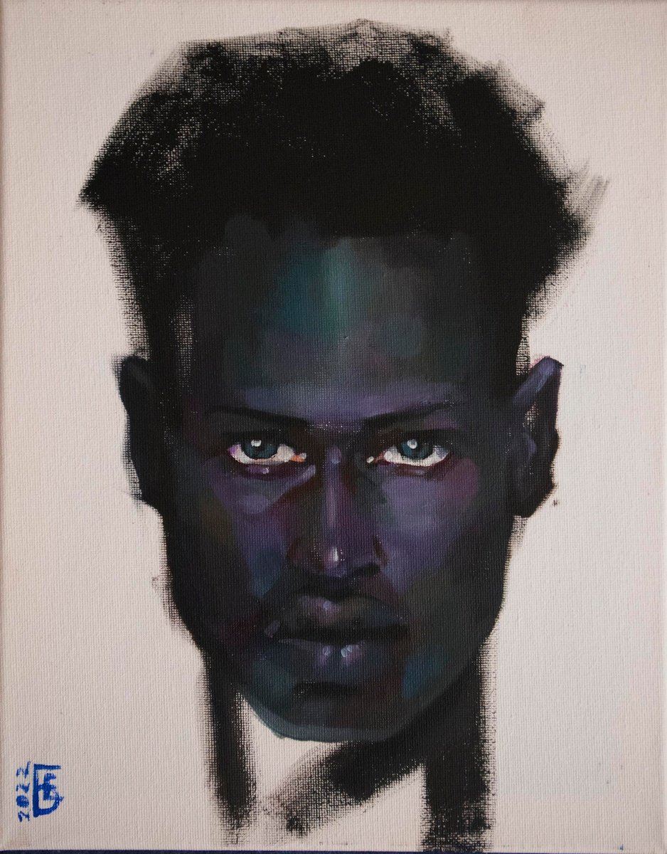 Photorealistic Portrait Acrylic Painting By Kateryna Bortsova, 9 X 12", Portrait Painting Of A Man, Original Artwork