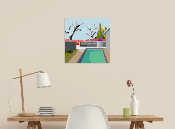 Summer house (Casa de verano) (pop art, landscape)