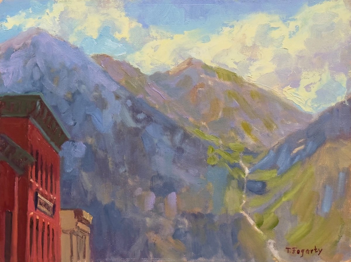 Impressionistic Landscape Oil Painting By Tatyana Fogarty, 12 X 9", Mountains Above Sheridan, Telluride, Original Artwork