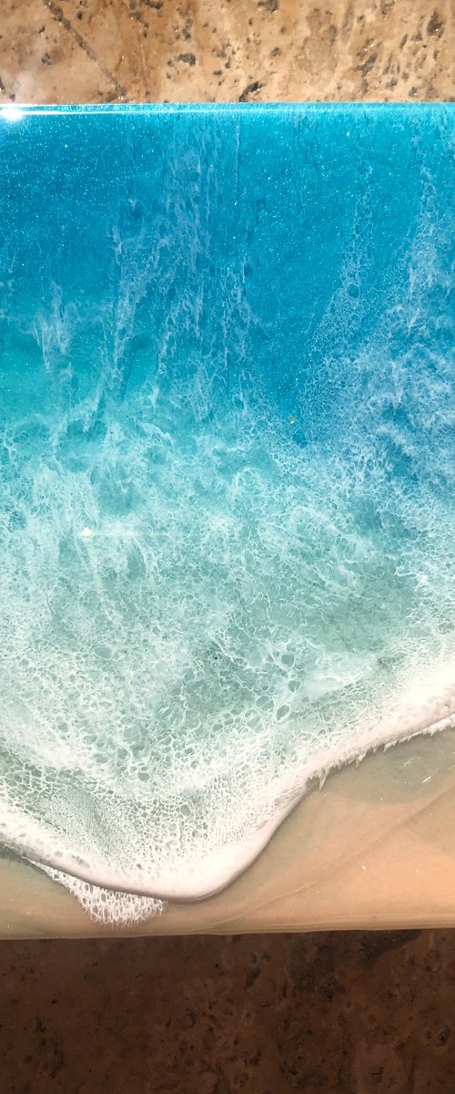 White Sand Beach - Waves - Seascape Painting Gift idea by Ana Hefco