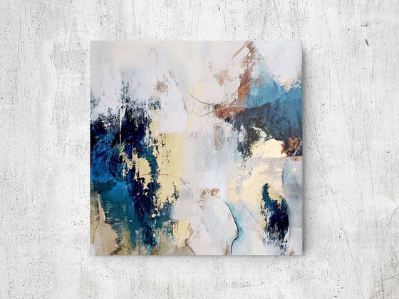 "Sobriety 4" Abstract navy gold acrylic art