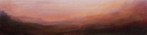 "Desert landscape in the pink dusk" - minimalistic abstract landscape - Ready to frame by Fabienne Monestier