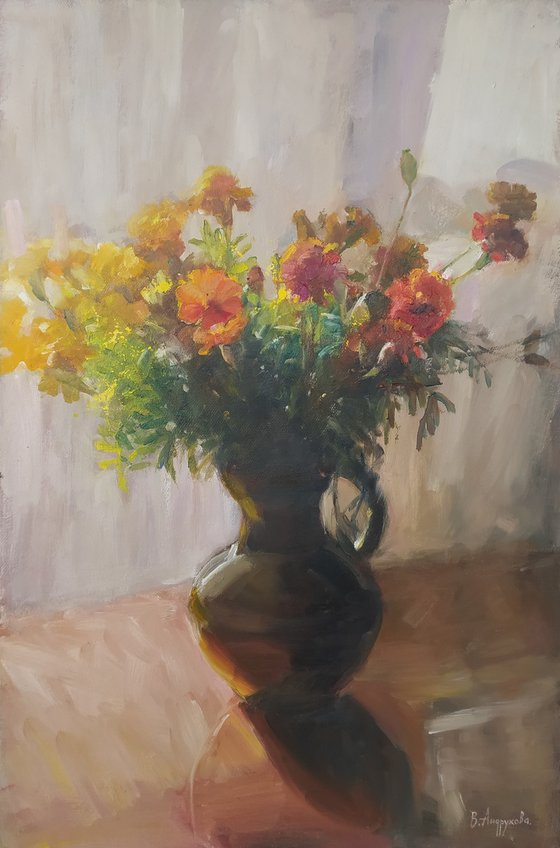 Marigolds in the sun