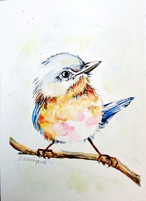 Birds #3. Original watercolor painting. Part of the series "Birds" by Svetlana Vorobyeva