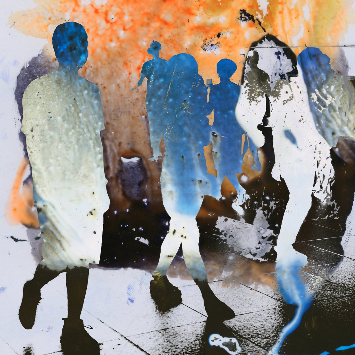 Abstract Cityscapes Photograph By Sven Pfrommer, 39 X 39", Singapore Blur Iv, Original Artwork