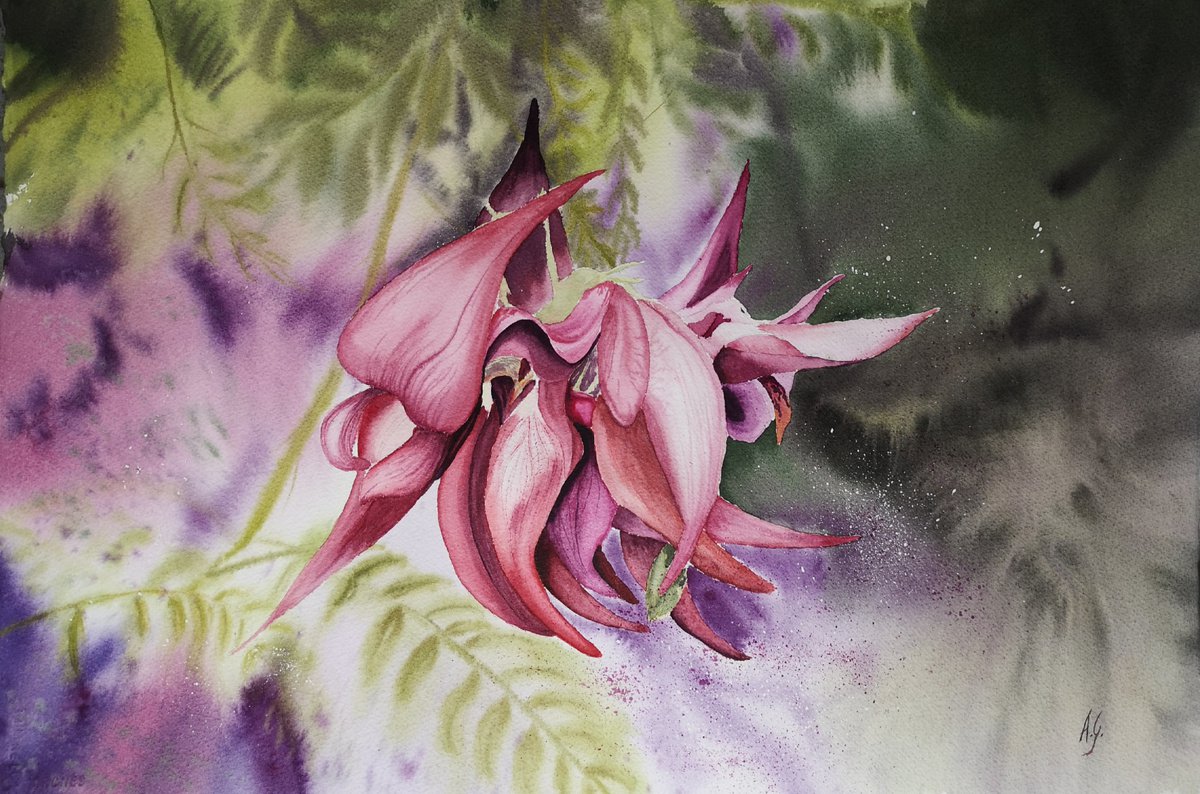 Impressionistic Botanical Watercolour By Aneta Gajos, 22 X 15, Do Not Fade, Original Artwork