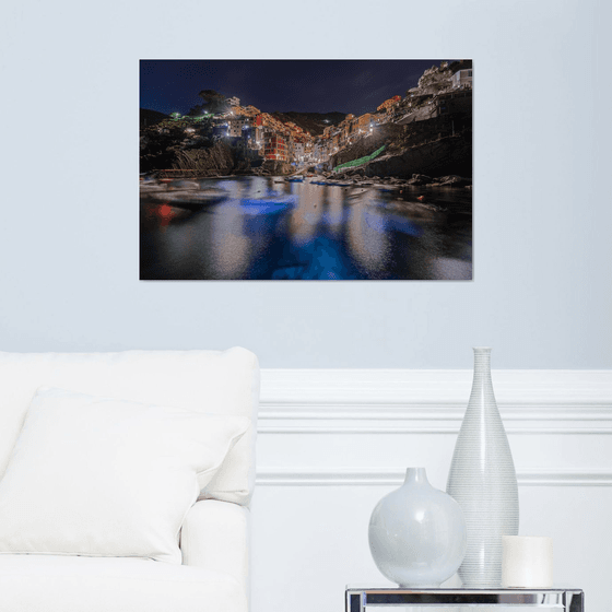 NIGHT RIOMAGGIORE - Photographic Print on 10mm Rigid Support