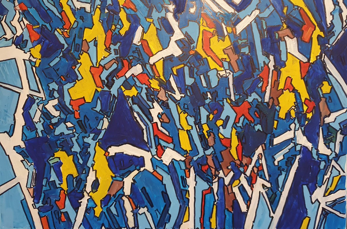 Abstract Acrylic Painting By Colin Ross Jack, 30 X 20, March Of The Scots, Original Artwork