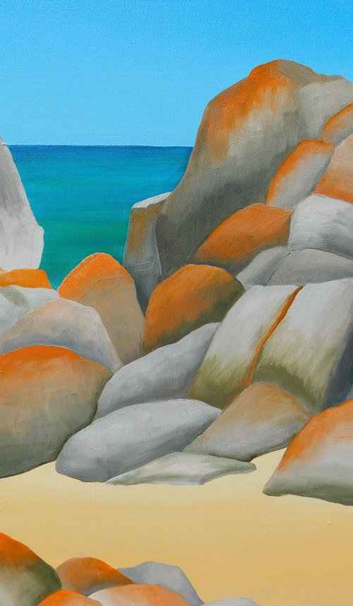 Rocks,Pleherel Plage, Brittany, France by Ruth Cowell