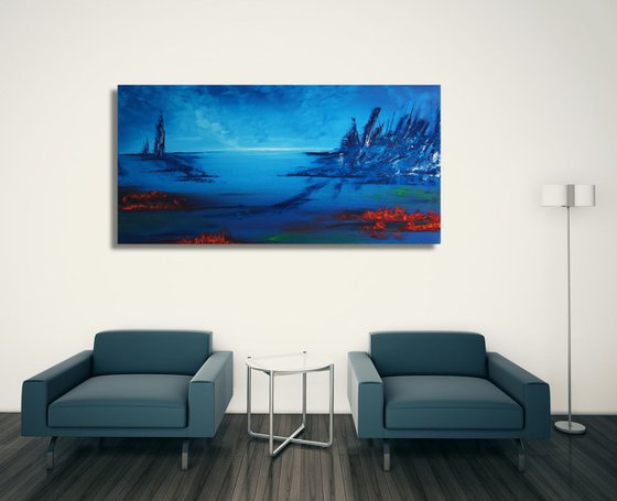 Badlands by the Sea (120 x 60 cm) (48 x 24 inches) oil XL