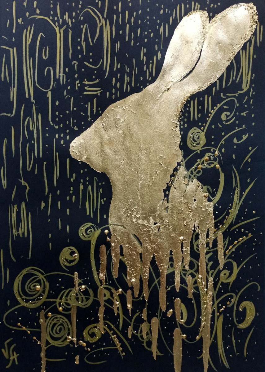 Gold rabbit by Alona Vakhmistrova