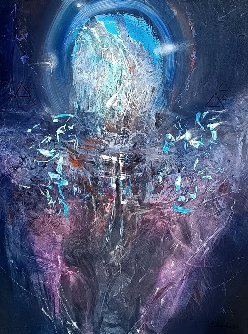 Beautiful enigmatic abstract blue angel master O KLOSKA by Kloska Ovidiu