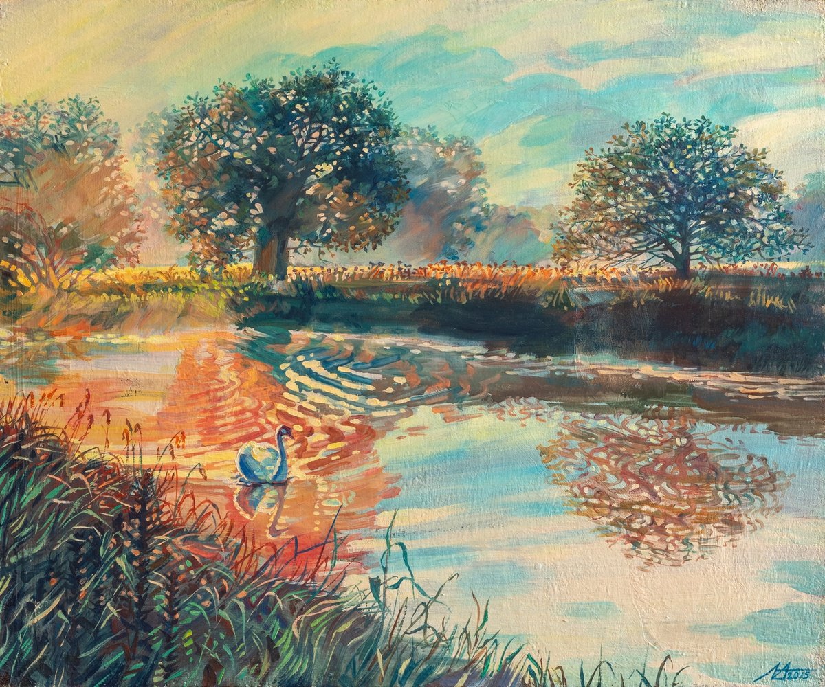 Photorealistic Animal Oil Painting By Alona Lesnichenko, 26 X 22, Little Swan, Original Artwork