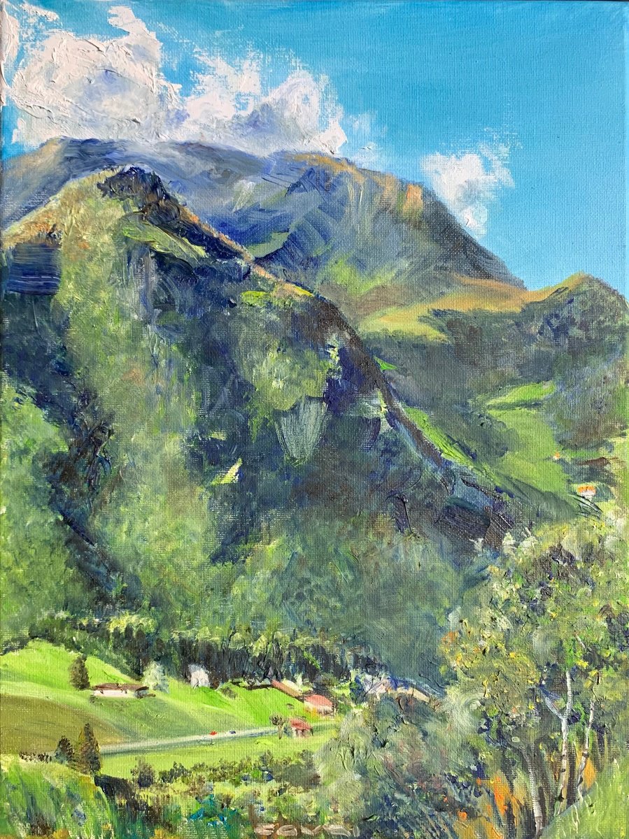 Impressionistic Landscape Oil Painting By Gianfranco Combi, 12 X 16, Lunedi? Pomeriggio, Original Artwork