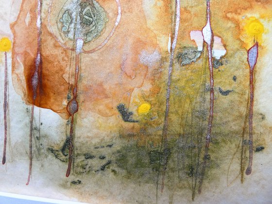 Hot summer flowers - abstract watercolor