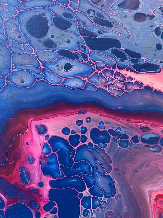 "Air Bubbles" - Original Abstract PMS Fluid Acrylic Painting - 16 x 20 inches