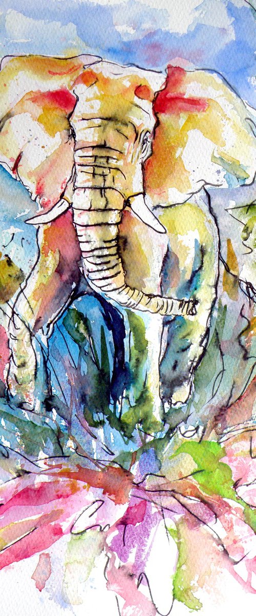 African elephant playing by Kovács Anna Brigitta