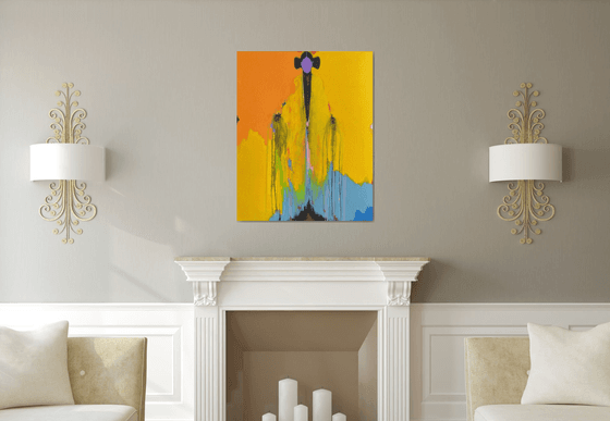 Yellow figure in Blue