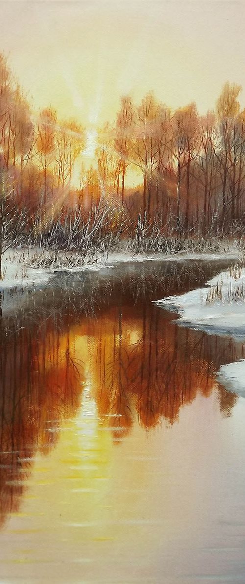 Red Winter Sunset by Oleg Riabchuk