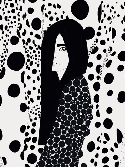 The girl with black hair x KUSAMA 3 by Ramona Russu